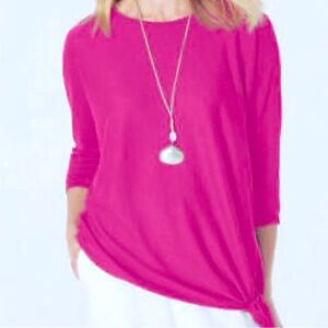 J. Jill Linen Blend Side Tie Crew Neck Top Sz Petite XS